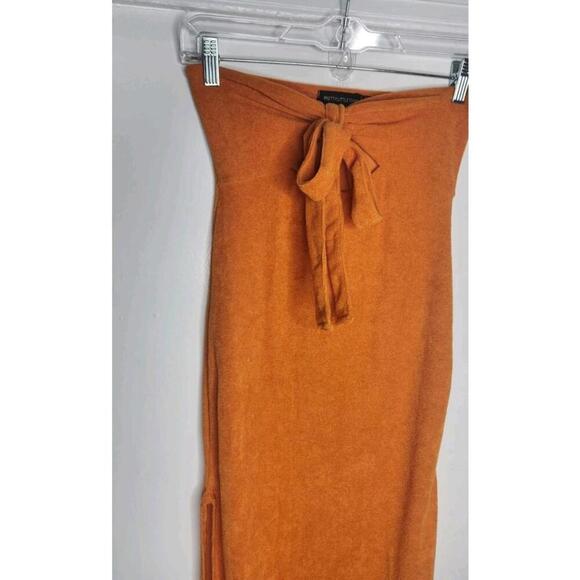 Pretty Little Thing Beach Towel Coverup Maxi Dress Orange Size 4 - Picture 2 of 6